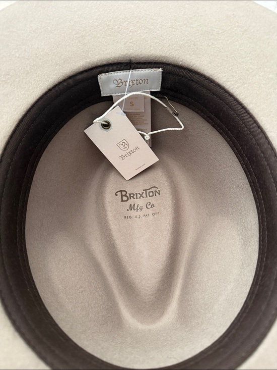 Brixton Taupe Wool Felt Fedora with Leather Band
